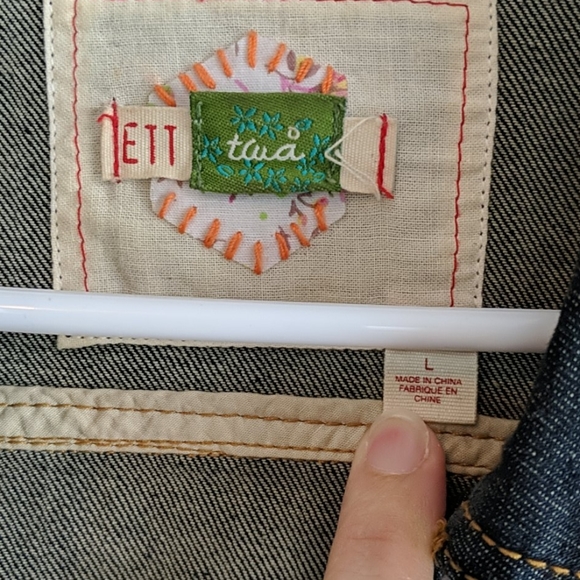 Anthropologie Ett Tea Cropped Denim Jacket - Picture 2 of 3